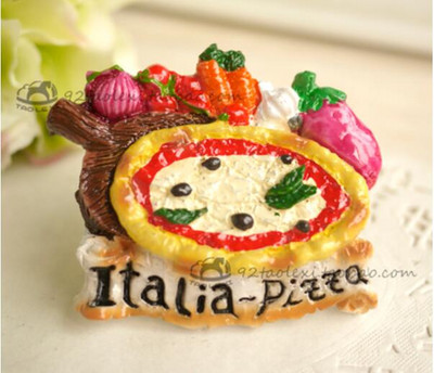 Ručne maľované 3D magnety na chladničku s ovocím a zeleninou, pizza, suveníry, magnetické nálepky na chladničku, darček