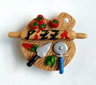 Ručne maľované 3D magnety na chladničku s ovocím a zeleninou, pizza, suveníry, magnetické nálepky na chladničku, darček