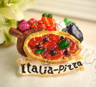 Ručne maľované 3D magnety na chladničku s ovocím a zeleninou, pizza, suveníry, magnetické nálepky na chladničku, darček