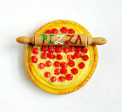 Ručne maľované 3D magnety na chladničku s ovocím a zeleninou, pizza, suveníry, magnetické nálepky na chladničku, darček