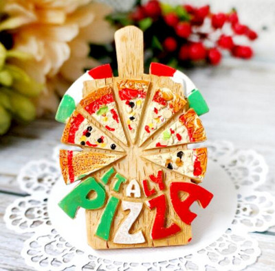 Ručne maľované 3D magnety na chladničku s ovocím a zeleninou, pizza, suveníry, magnetické nálepky na chladničku, darček