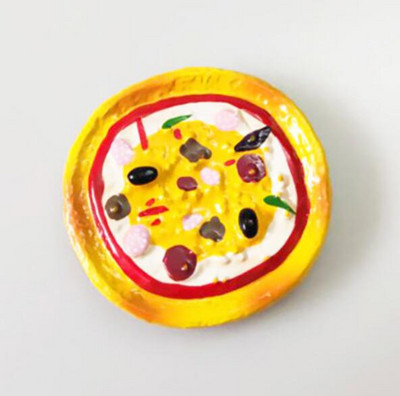 Ručne maľované 3D magnety na chladničku s ovocím a zeleninou, pizza, suveníry, magnetické nálepky na chladničku, darček