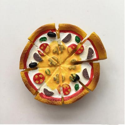 Ručne maľované 3D magnety na chladničku s ovocím a zeleninou, pizza, suveníry, magnetické nálepky na chladničku, darček