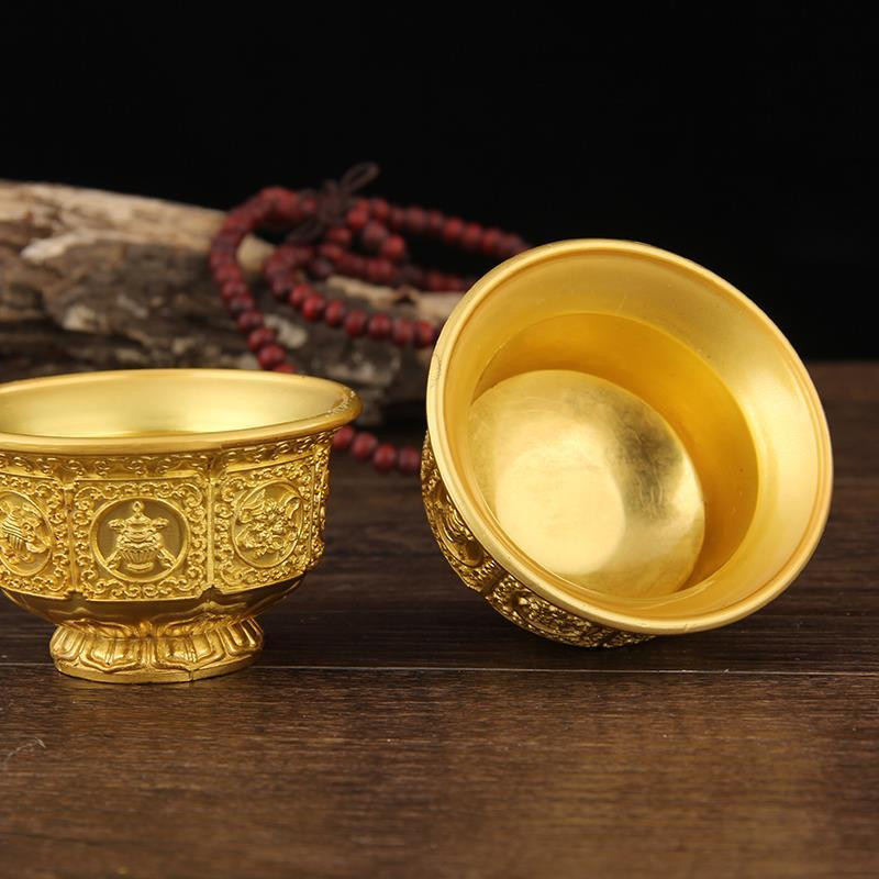 Opt simboluri de bun augur al lui Buddha Cupă cu apă Tibetană cu aprovizionare cu apă Cană budistă tantrică Bol cu apă Buddha