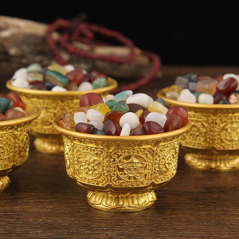 Opt simboluri de bun augur al lui Buddha Cupă cu apă Tibetană cu aprovizionare cu apă Cană budistă tantrică Bol cu apă Buddha