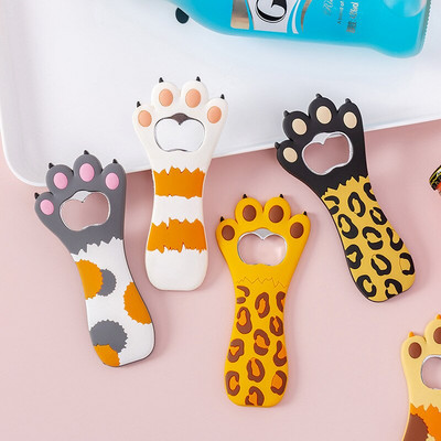 Cat Paw Cute Cartoon Μαγνητικό ανοιχτήρι μπουκαλιών μπύρας Creative Magnetic Silicone Refrigerator Magnets Οικιακά προμήθειες κουζίνας