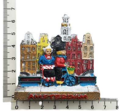 Ručne maľované amsterdamské pouličné bicykle, holandské 3D magnety na chladničku, turistické suveníry, magnetické nálepky na chladničku, darček