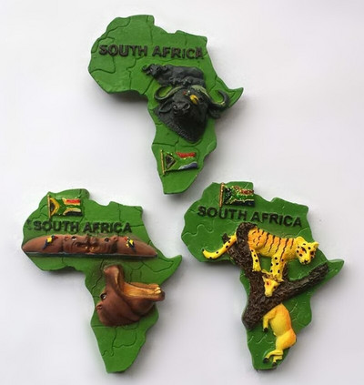 South Africa Territory Animal Series 3D Fridge Magnets World Tourism Souvenir Ψυγείο Μαγνητικά αυτοκόλλητα Διακόσμηση σπιτιού