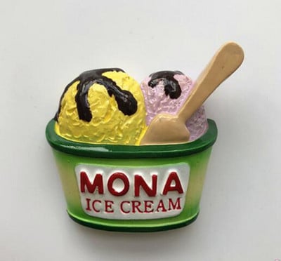 Rankų darbo dažyti braškių pieno šokoladiniai ledai 3D šaldytuvo magnetai turizmo suvenyrai šaldytuvas magnetiniai lipdukai dovana