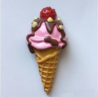 Rankų darbo dažyti braškių pieno šokoladiniai ledai 3D šaldytuvo magnetai turizmo suvenyrai šaldytuvas magnetiniai lipdukai dovana