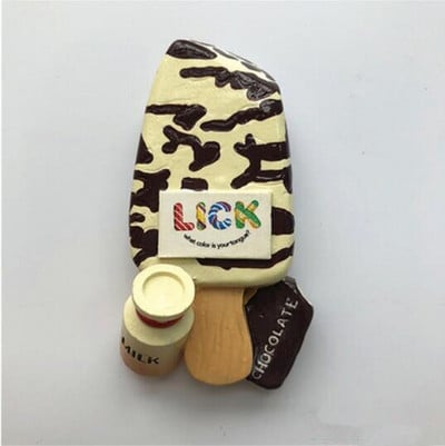 Rankų darbo dažyti braškių pieno šokoladiniai ledai 3D šaldytuvo magnetai turizmo suvenyrai šaldytuvas magnetiniai lipdukai dovana