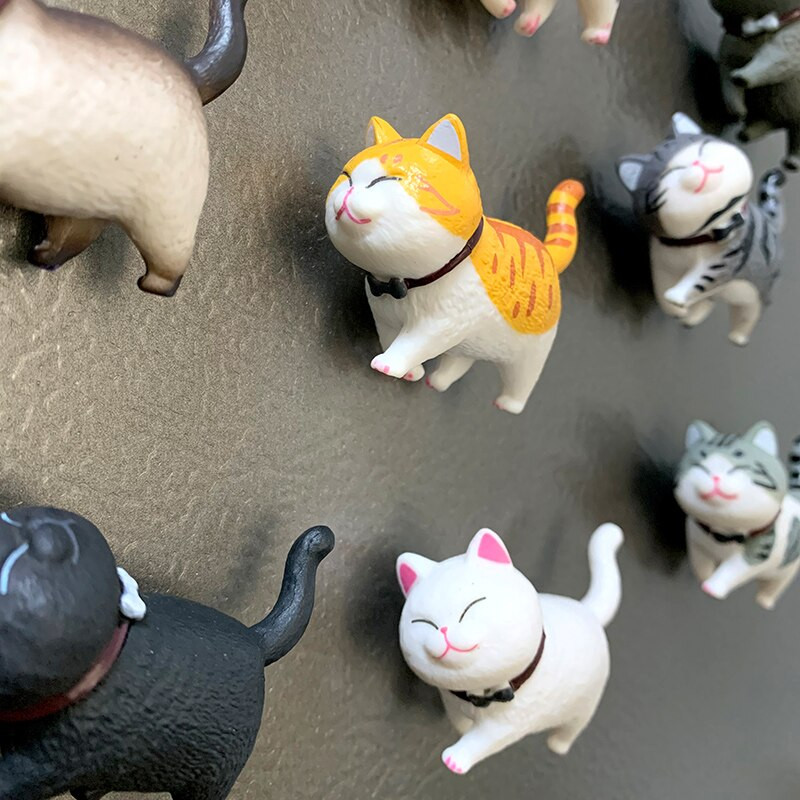 Šaldytuvo magnetas Cute Cat serijos šaldytuvo magnetas 3D kačių magnetas namų dekoravimui Kūrybiškos dovanos gyvūnams šaldytuvo lipdukas