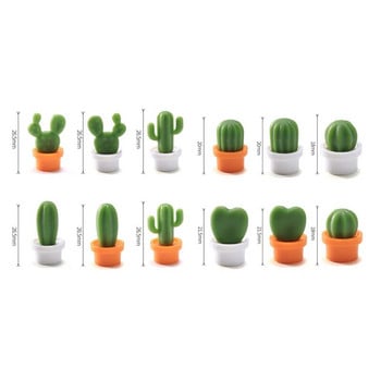 12 τμχ Cute Cactus δίχτυα ψυγείου, Διακοσμητικό δίχτυ ψυγείου δίχτυ ντουλαπιών, δίχτυ στεγνού σβήσιμου, τέλεια δίχτυα ψυγείου για