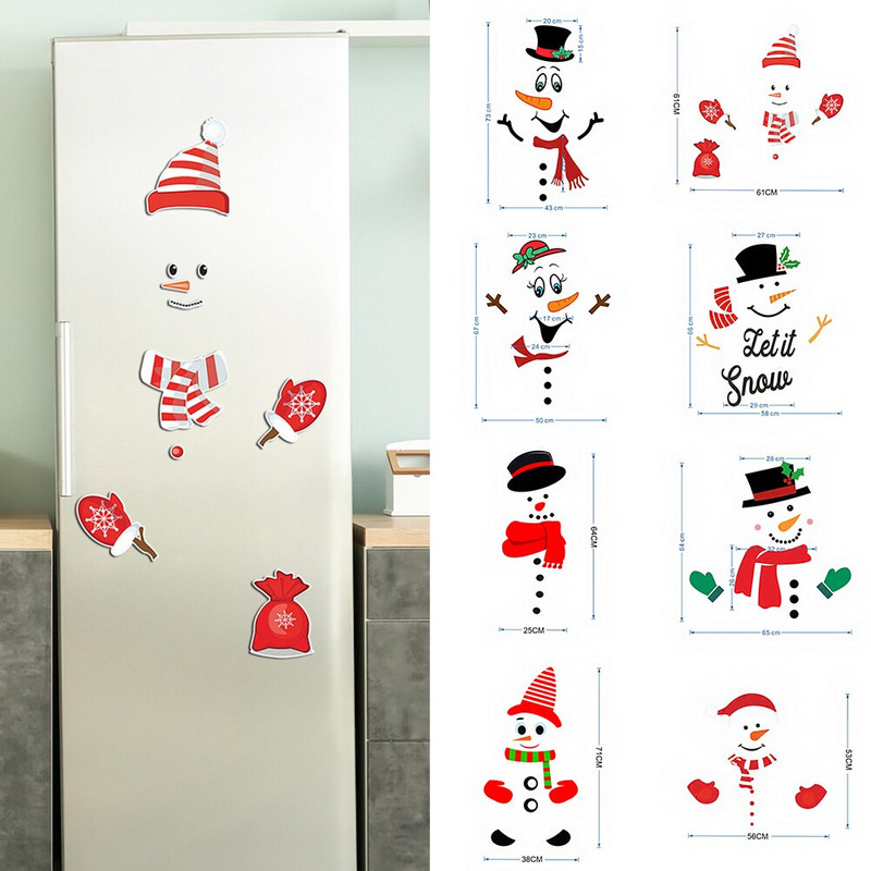 Hűtőmágnes Mágnes hűtőszekrény Aranyos matrica Hűtőszekrény Boldog Finom karácsonyt Konyha Hűtőszekrény falmatrica Aranyos hóember falmatricák