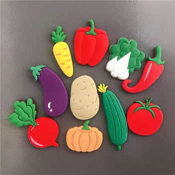 Δημιουργικά κινούμενα σχέδια Μαλακά πλαστικά μαγνήτες ψυγείου Χαριτωμένα αυτοκίνητα, ζωικά φρούτα και λαχανικά Παιδικά αυτοκόλλητα προσχολικής εκπαίδευσης
