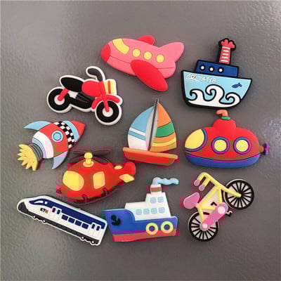 Kūrybinis animacinis filmas Minkšto plastiko šaldytuvo magnetai Mieli automobilių gyvūnų vaisiai ir daržovės Vaikų ankstyvojo ugdymo lipdukai