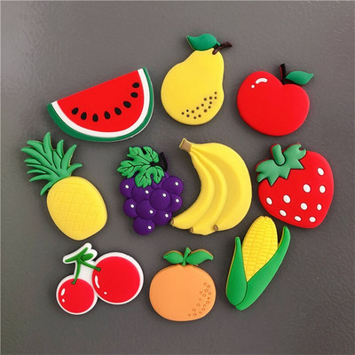 Kūrybinis animacinis filmas Minkšto plastiko šaldytuvo magnetai Mieli automobilių gyvūnų vaisiai ir daržovės Vaikų ankstyvojo ugdymo lipdukai