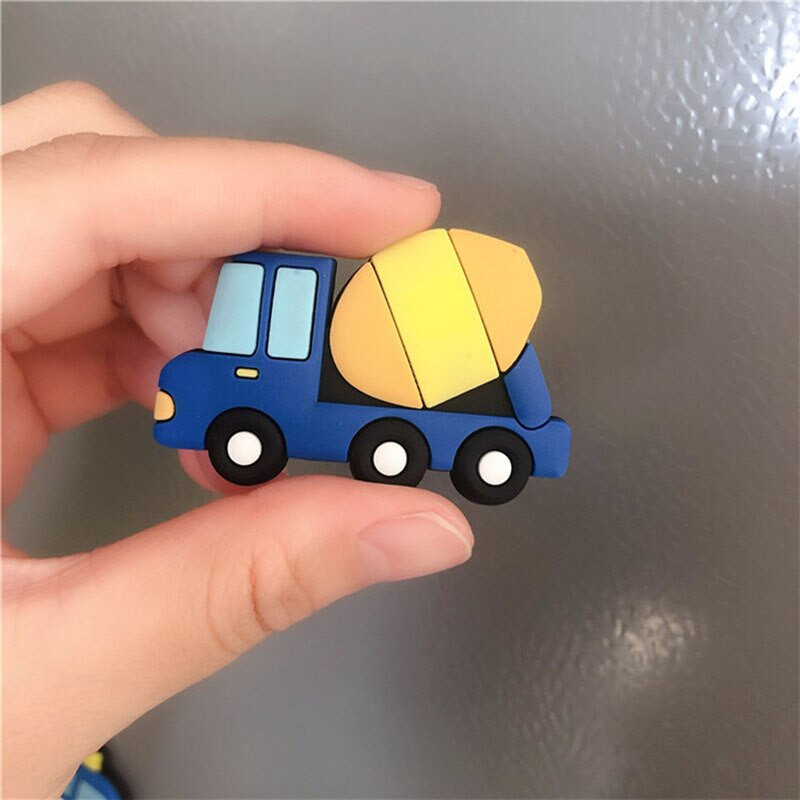 Kūrybinis animacinis filmas Minkšto plastiko šaldytuvo magnetai Mieli automobilių gyvūnų vaisiai ir daržovės Vaikų ankstyvojo ugdymo lipdukai