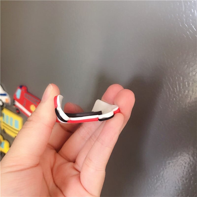 Kūrybinis animacinis filmas Minkšto plastiko šaldytuvo magnetai Mieli automobilių gyvūnų vaisiai ir daržovės Vaikų ankstyvojo ugdymo lipdukai