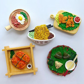 Găluște de orez din lut cu tăiței prăjiți la Beijing Magneți de frigider 3D Suveniruri de călătorie în lume Autocolant magnetic pentru frigider