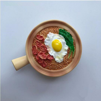 Găluște de orez din lut cu tăiței prăjiți la Beijing Magneți de frigider 3D Suveniruri de călătorie în lume Autocolant magnetic pentru frigider