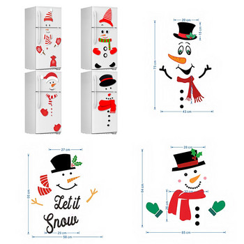 Магнитен стикер за хладилник Коледен снежен човек Изражение Карикатура Магнитни стикери за хладилник Метална врата Офис шкаф Коледа Коледа