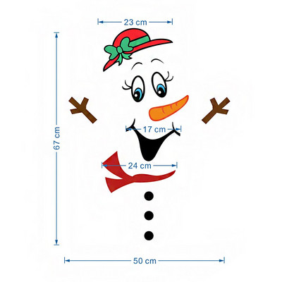 Magnetna naljepnica za hladnjak Božićni snjegović Izraz crtani magnet Naljepnice za hladnjak Metalna vrata Uredski ormarić Auto Božić