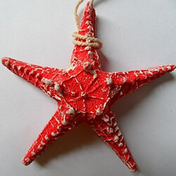 Viduržemio jūros regiono stiliaus namų dekoravimo derva penkių pirštų jūros žvaigždės modeliavimas Tikras penkiakampis jūros žvaigždės papuošalas Sienų ornamentas