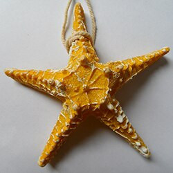 Viduržemio jūros regiono stiliaus namų dekoravimo derva penkių pirštų jūros žvaigždės modeliavimas Tikras penkiakampis jūros žvaigždės papuošalas Sienų ornamentas