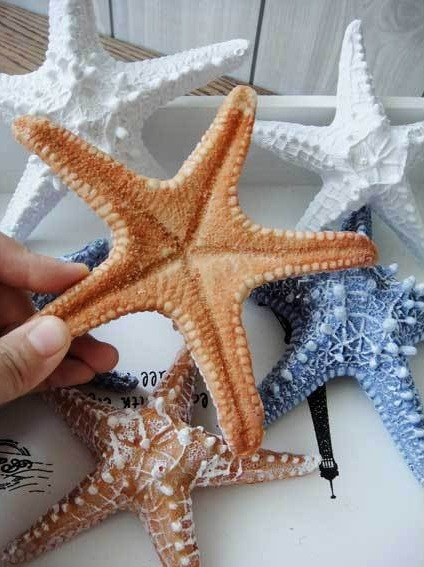 Viduržemio jūros regiono stiliaus namų dekoravimo derva penkių pirštų jūros žvaigždės modeliavimas Tikras penkiakampis jūros žvaigždės papuošalas Sienų ornamentas