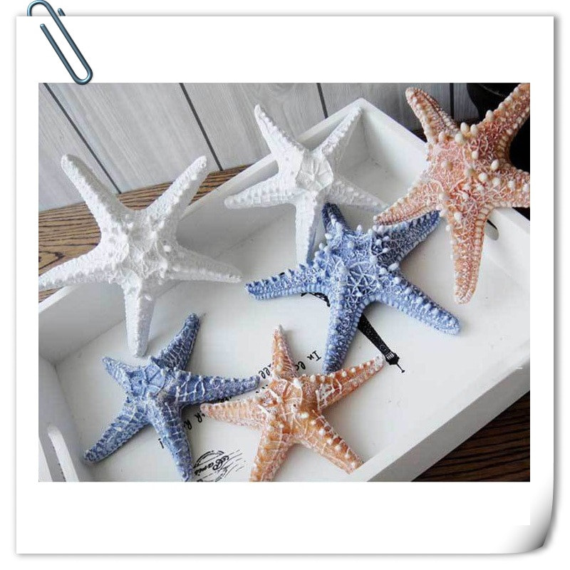 Viduržemio jūros regiono stiliaus namų dekoravimo derva penkių pirštų jūros žvaigždės modeliavimas Tikras penkiakampis jūros žvaigždės papuošalas Sienų ornamentas
