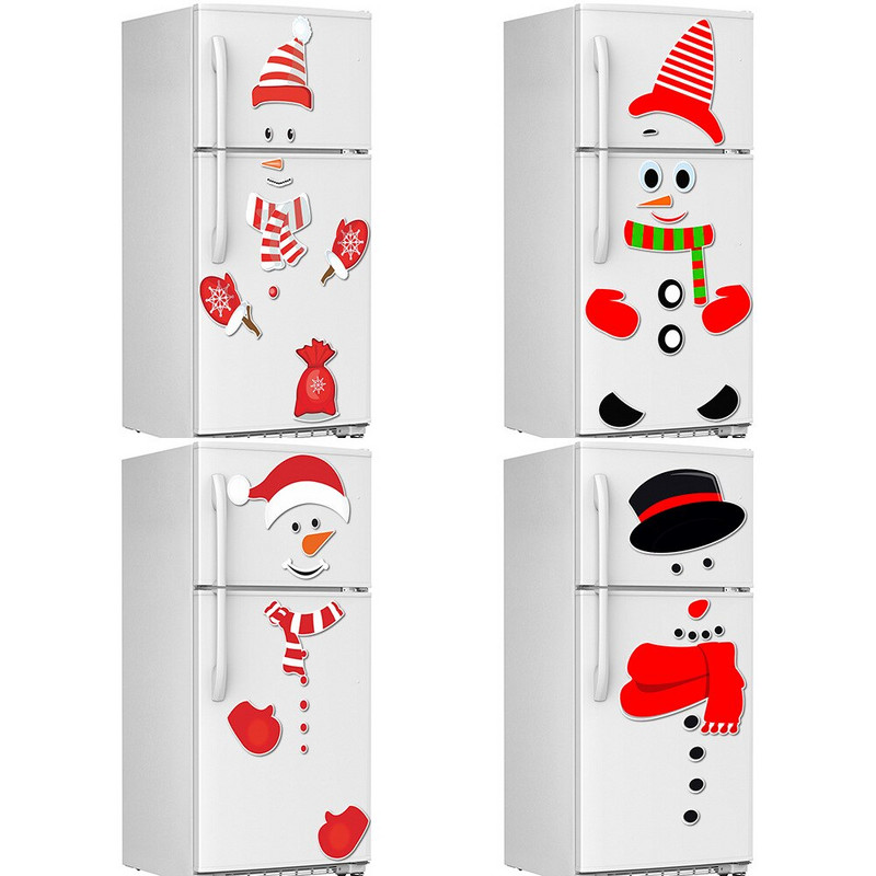 Magnet na chladničku Magnet na chladničku Vianočné nálepky na chladničku Snehuliak Tvár Kuchynské nálepky na chladničku Umelecké roztomilé nálepky na stenu smajlík