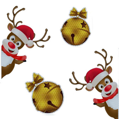 Karácsonyi autós hűtőszekrény díszek Karácsonyi fényvisszaverő mágneses dekoráció 5 különböző stílusú karácsonyi stílusú hűtőszekrény