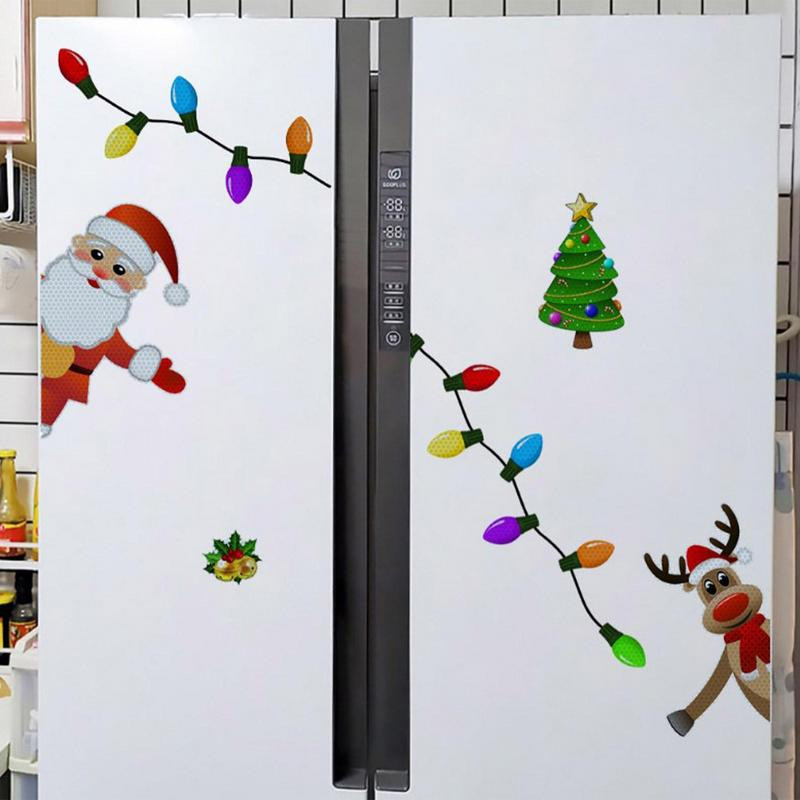 Karácsonyi autós hűtőszekrény díszek Karácsonyi fényvisszaverő mágneses dekoráció 5 különböző stílusú karácsonyi stílusú hűtőszekrény