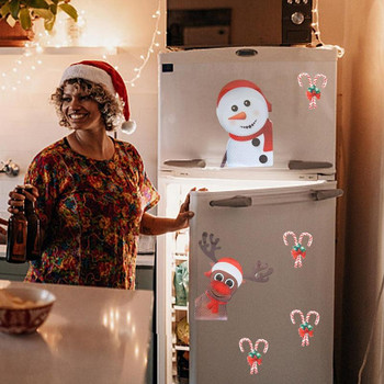 Коледни украси за хладилник за кола Светлоотразителни магнити Декорации за автомобили и хладилник Хладилник в коледен стил