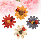 4 gėlių šaldytuvo magnetai Gražios gėlės saulėgrąžų magnetai sodo sieninei tvorai