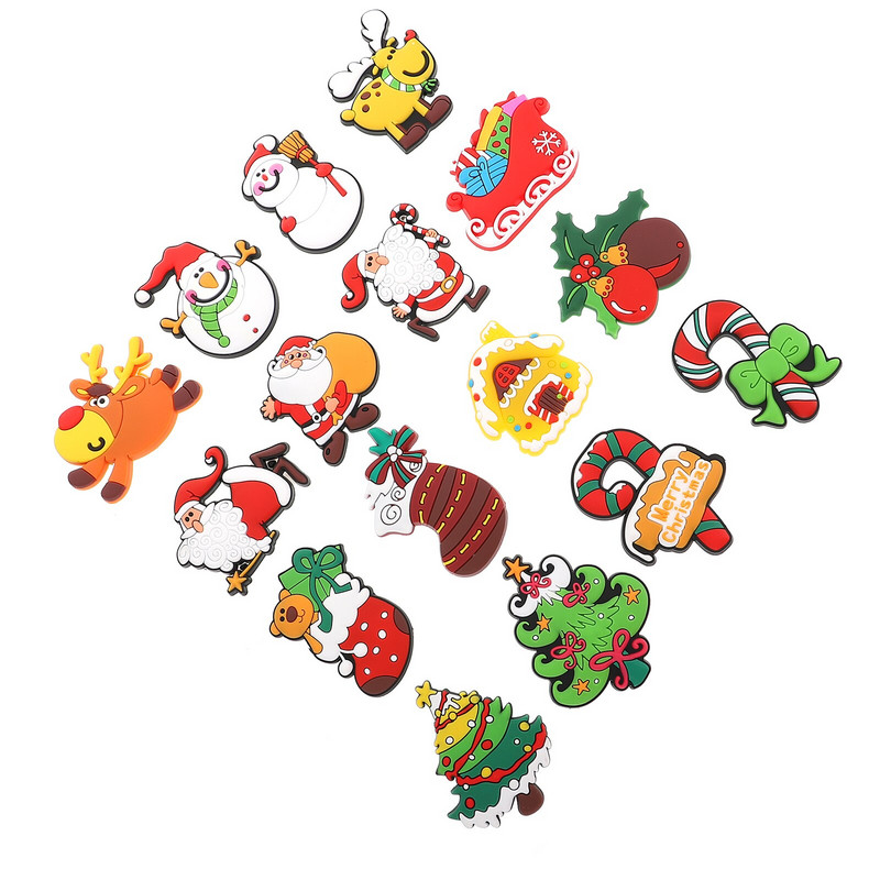 16vnt Šaldytuvas Animacinių filmų Kalėdų tema Magnetiniai lipdukai Dekoratyviniai šaldytuvo lipdukai