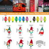 Decoratiuni pentru frigider pentru mașină de Crăciun Bec reflectorizant pentru copac de reni Moș Crăciun Set de accesorii cu magneți Decor de vacanță de Crăciun