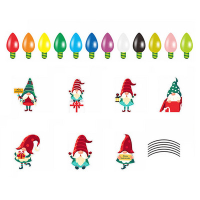 Decoratiuni pentru frigider pentru mașină de Crăciun Bec reflectorizant pentru copac de reni Moș Crăciun Set de accesorii cu magneți Decor de vacanță de Crăciun