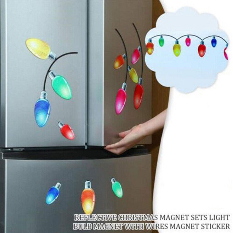 Decoratiuni pentru frigider pentru mașină de Crăciun Bec reflectorizant pentru copac de reni Moș Crăciun Set de accesorii cu magneți Decor de vacanță de Crăciun