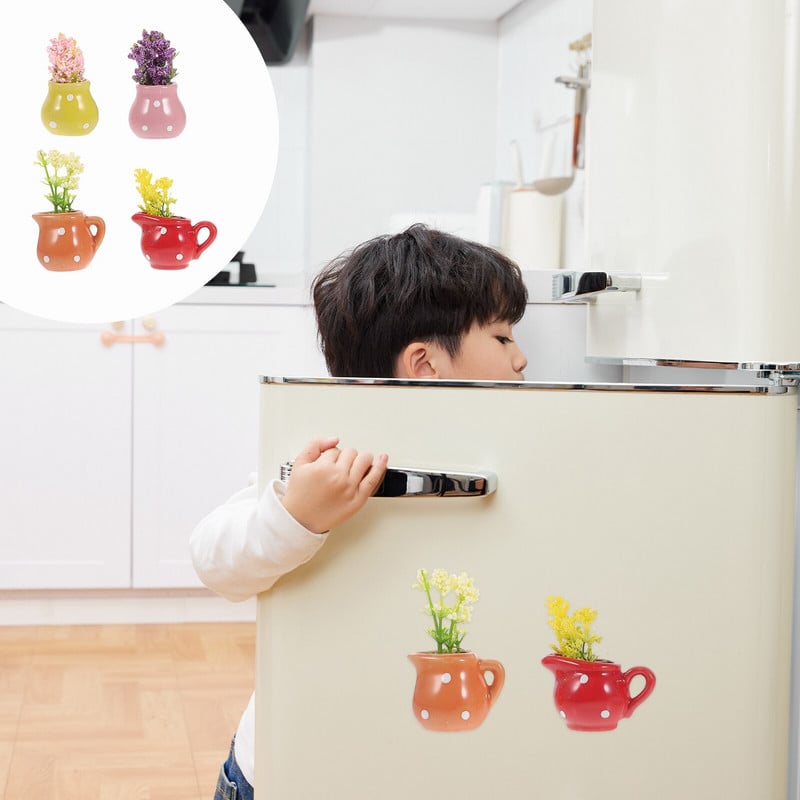 Magnety Magnetická nálepka na chladničku s kvetmi, dekoratívna biela tabuľa, kancelária, mini kuchyňa, magnetické nálepky, sukulentná mapa, nálepka