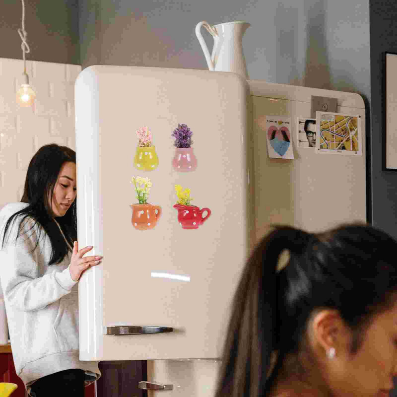 Magnety Magnetická nálepka na chladničku s kvetmi, dekoratívna biela tabuľa, kancelária, mini kuchyňa, magnetické nálepky, sukulentná mapa, nálepka