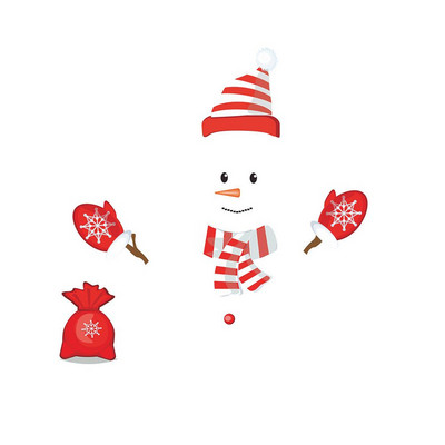 Vandeniui atsparus menas „pasidaryk pats“ šypsenėlių šaldytuvo magnetinis lipdukas Šventinis dekoras Garažo durys Kalėdinis sniego žmogaus veidas