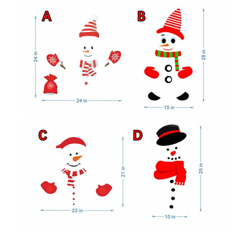 Vandeniui atsparus menas „pasidaryk pats“ šypsenėlių šaldytuvo magnetinis lipdukas Šventinis dekoras Garažo durys Kalėdinis sniego žmogaus veidas