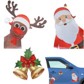 Kalėdiniai automobilių šaldytuvų papuošimai Šviesą atspindintys magnetai Dekoracijos automobiliams ir šaldytuvams Kalėdiniai raštai atspindintys