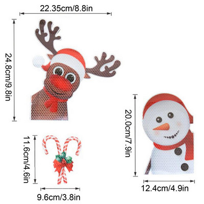 Karácsonyi autós hűtődíszek Karácsonyi garázsajtó mágneses dekorációk fényvisszaverő mágnesekkel