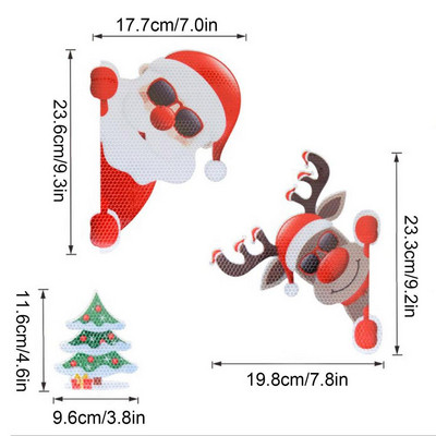 Karácsonyi autós hűtődíszek Karácsonyi garázsajtó mágneses dekorációk fényvisszaverő mágnesekkel