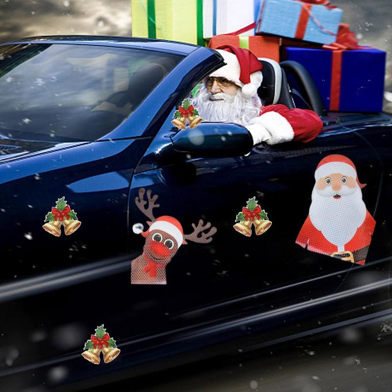 Karácsonyi autós hűtődíszek Karácsonyi garázsajtó mágneses dekorációk fényvisszaverő mágnesekkel
