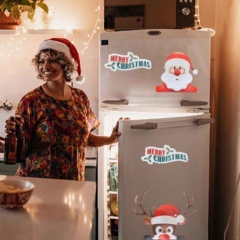 Karácsonyi autós hűtődíszek Karácsonyi garázsajtó mágneses dekorációk fényvisszaverő mágnesekkel