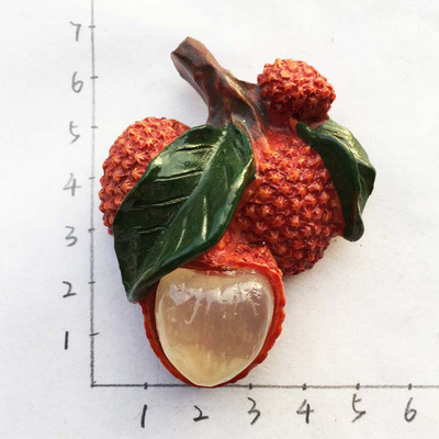 Aranyos, kézzel festett gyanta 3D-s gyümölcs mágneses matricák Hűtőszekrény matricák Kreatív kisgyermekkori hűtőmágnesek